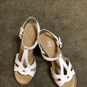 White Wedge Sandals